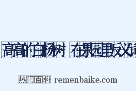 高高的白杨树·在果园里反义词是什么意思的图片